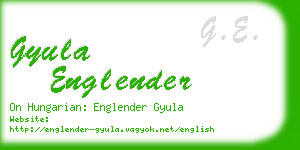 gyula englender business card